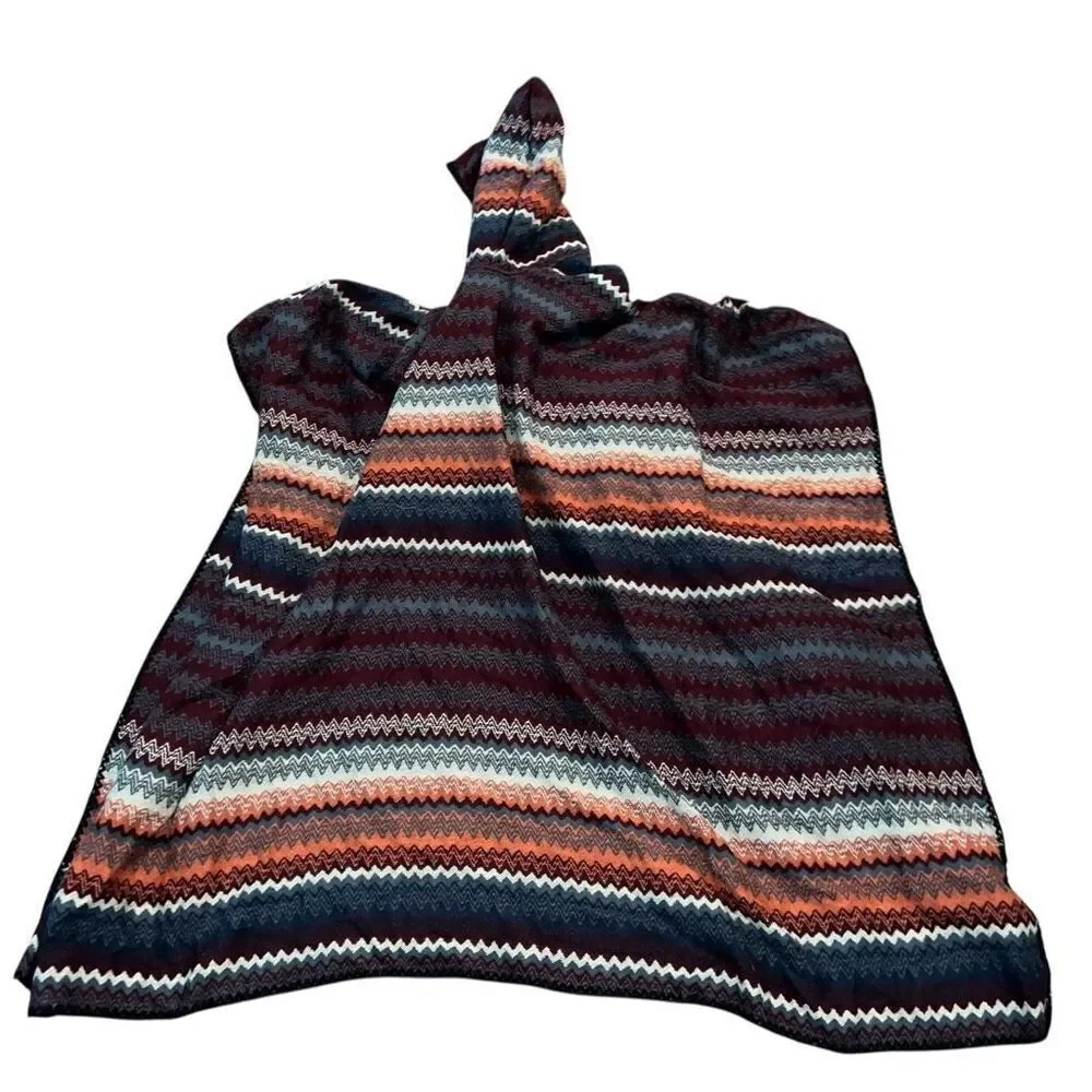 MARC NEW YORK Multi Color Hooded Cape Ruana One Size - Picture 2 of 6